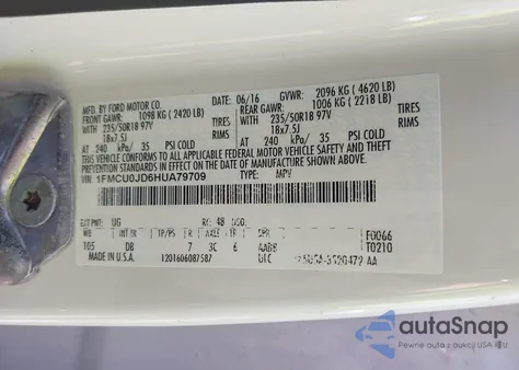 2017 Ford Escape Titanium from USA, damaged, VIN 1FMCU0JD6HUA79709